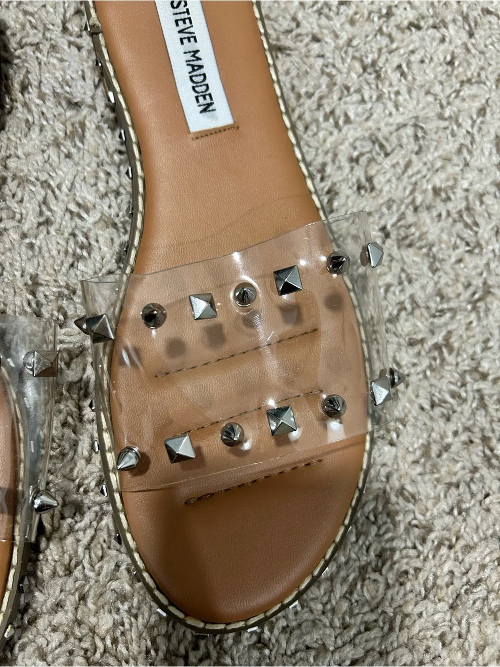 Steve Madden clear studded